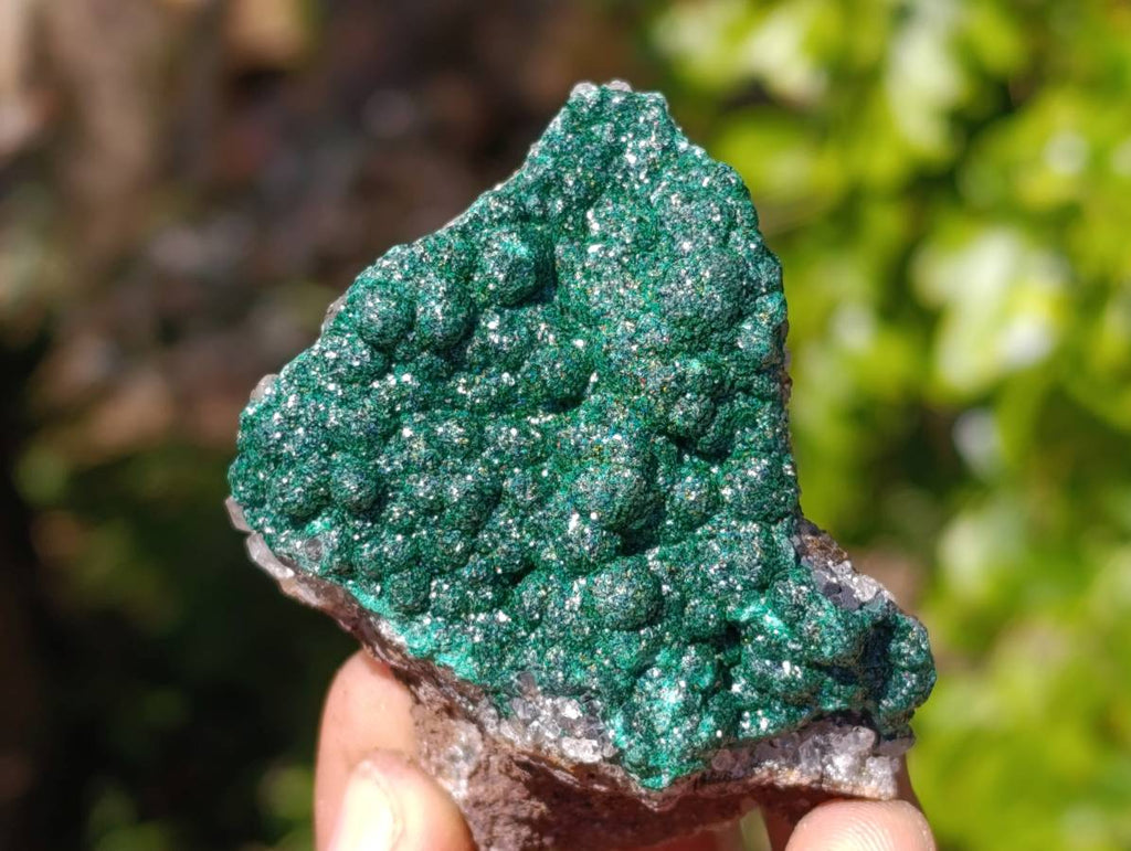 Natural Crystalline Ball Malachite and Drusy Quartz On Dolomite Matrix Specimens x 6 From Kambove, Congo - Toprock Gemstones and Minerals 