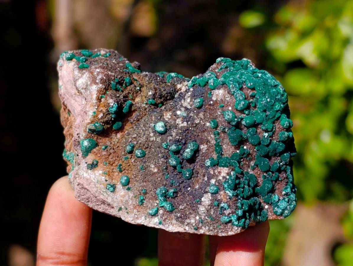 Natural Crystalline Ball Malachite and Drusy Quartz On Dolomite Matrix Specimens x 6 From Kambove, Congo - Toprock Gemstones and Minerals 