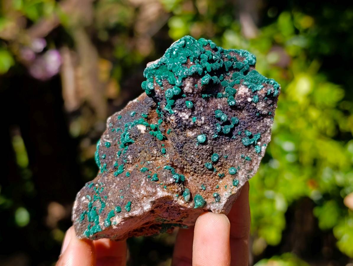 Natural Crystalline Ball Malachite and Drusy Quartz On Dolomite Matrix Specimens x 6 From Kambove, Congo - Toprock Gemstones and Minerals 