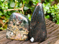 Polished Bloodstone Standing Free Forms x 3 From Swaziland - Toprock Gemstones and Minerals 
