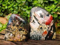 Polished Bloodstone Standing Free Forms x 3 From Swaziland - Toprock Gemstones and Minerals 