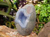 Polished Blue Lace Agate Standing Free Forms x 2 From Nsanje, Malawi