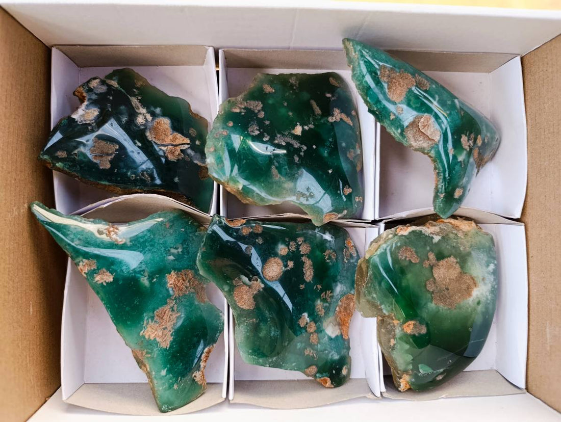 Polished On One Side Mtorolite Plates x 6 From Mutorashanga