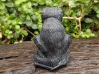 Hand Made Black Soapstone Baboon Carving x 1 From Zimbabwe - Toprock Gemstones and Minerals 