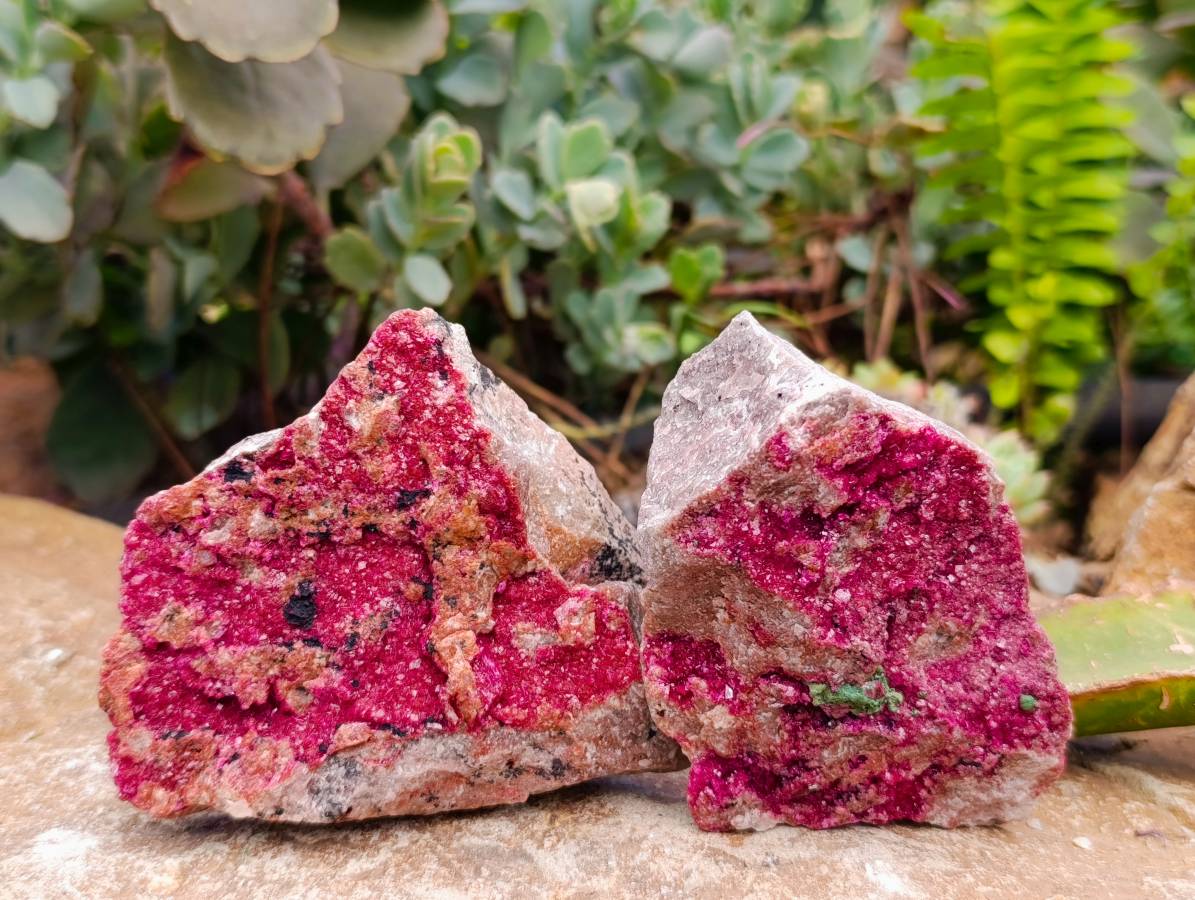 Natural Salrose Cobaltion Dolomite with Malachite Specimens x 5 From Kakanda, Congo - Toprock Gemstones and Minerals 