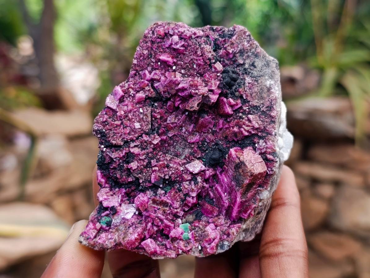 Natural Salrose Cobaltion Dolomite with Malachite Specimens x 5 From Kakanda, Congo - Toprock Gemstones and Minerals 