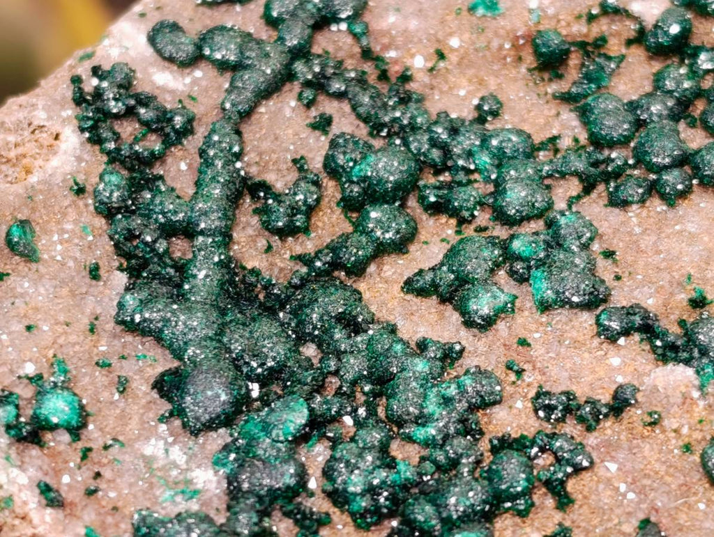 Natural Crystalline Ball Malachite and Drusy Quartz On Dolomite Matrix Specimens x 1 From Kambove, Congo - Toprock Gemstones and Minerals 