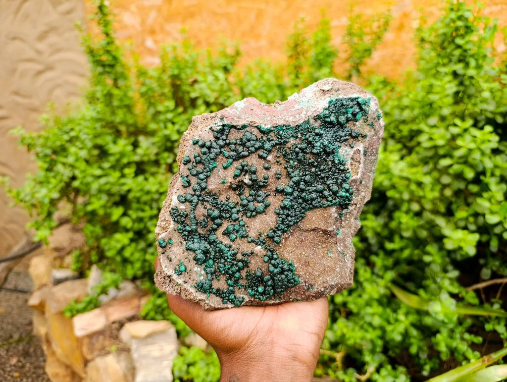 Natural Crystalline Ball Malachite and Drusy Quartz On Dolomite Matrix Specimens x 1 From Kambove, Congo - Toprock Gemstones and Minerals 