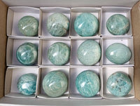 Polished Amazonite Palm Stones x 12 From Madagascar