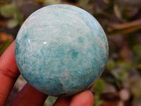 Polished Amazonite Palm Stones x 12 From Madagascar