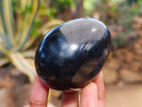 Polished Black Basalt Eggs x 6 From Madagascar