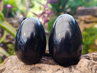 Polished Black Basalt Eggs x 6 From Madagascar