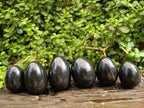Polished Black Basalt Eggs x 6 From Madagascar - Toprock Gemstones and Minerals 