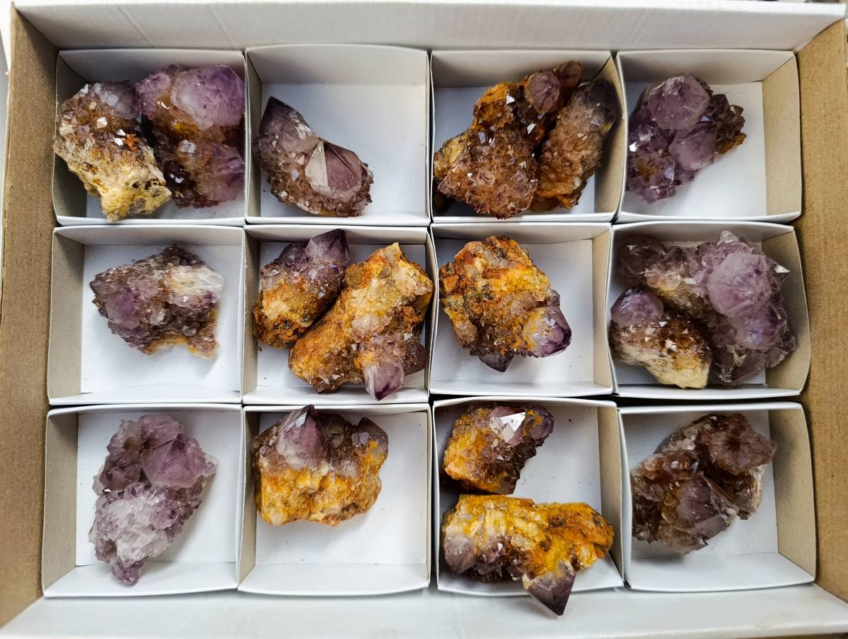 Natural Amethyst Spirit Quartz Clusters x 17 From Boekenhouthoek, South Africa - Toprock Gemstones and Minerals 