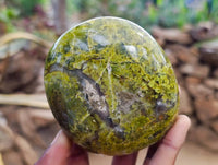 Polished Green Opal Standing Free Forms x 3 From Antsirabe, Madagascar