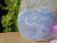 Polished Blue Lace Agate Standing Free Forms x 1 From Nsanje, Malawi