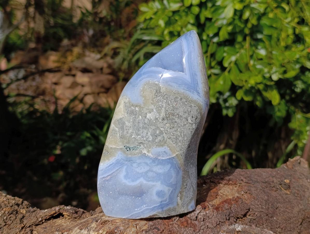 Polished Blue Lace Agate Standing Free Forms x 1 From Nsanje, Malawi - Toprock Gemstones and Minerals 