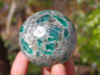 Polished Emerald Mica 'Mutokolite' Spheres x 3 From Mutoko, Zimbabwe - Toprock Gemstones and Minerals 