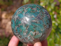 Polished Emerald Mica 'Mutokolite' Spheres x 3 From Mutoko, Zimbabwe - Toprock Gemstones and Minerals 