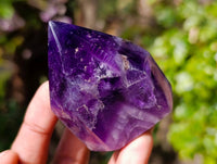 Polished Chevron Amethyst Points x 6 From Zambia - Toprock Gemstones and Minerals 