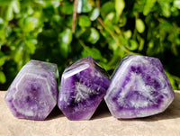 Polished Chevron Amethyst Points x 6 From Zambia - Toprock Gemstones and Minerals 