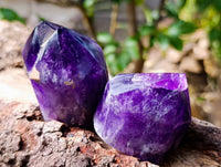 Polished Chevron Amethyst Points x 6 From Zambia - Toprock Gemstones and Minerals 