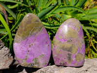 Polished Stichtite Standing Free Forms x 3 From Barberton, South Africa - Toprock Gemstones and Minerals 
