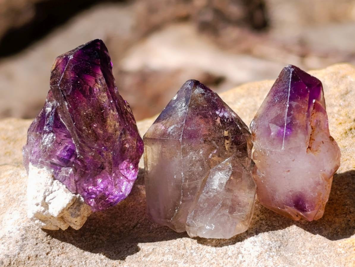 Natural Window Amethyst Crystals x 35 From Chiredzi, Zimbabwe - Toprock Gemstones and Minerals 