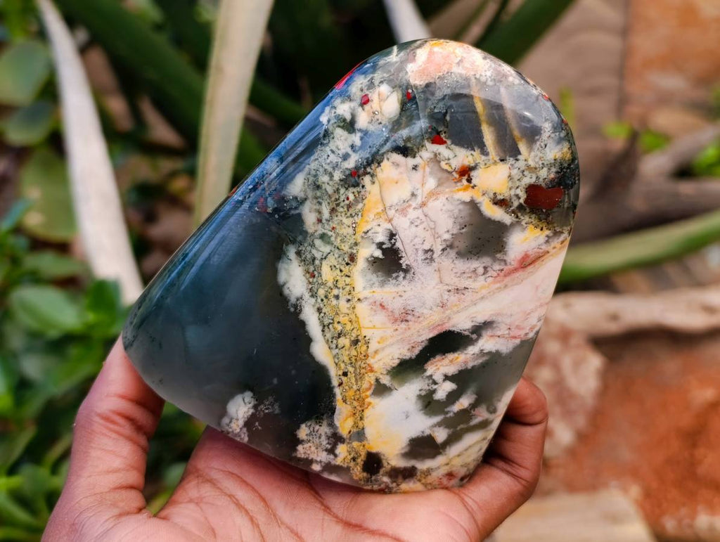 Polished Bloodstone Standing Free Forms x 2 From Swaziland - Toprock Gemstones and Minerals 