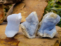 Natural Blue Lace Agate Geode Specimens x 12 From Nsanje, Malawi