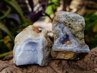 Natural Blue Lace Agate Geode Specimens x 12 From Nsanje, Malawi