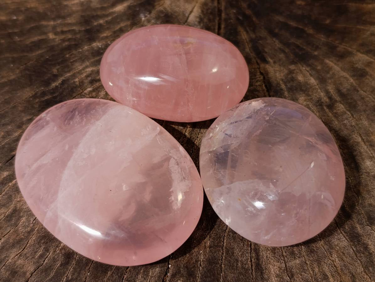 Polished Rose Quartz Palm Stones x 12 From Madagascar - Toprock Gemstones and Minerals 