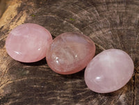 Polished Rose Quartz Palm Stones x 12 From Madagascar