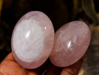 Polished Rose Quartz Palm Stones x 12 From Madagascar