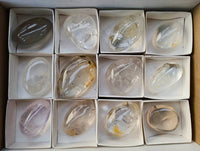 Polished Pearl Girasol Quartz Palm Stones x 12 From Ambatondrazaka, Madagascar - Toprock Gemstones and Minerals 