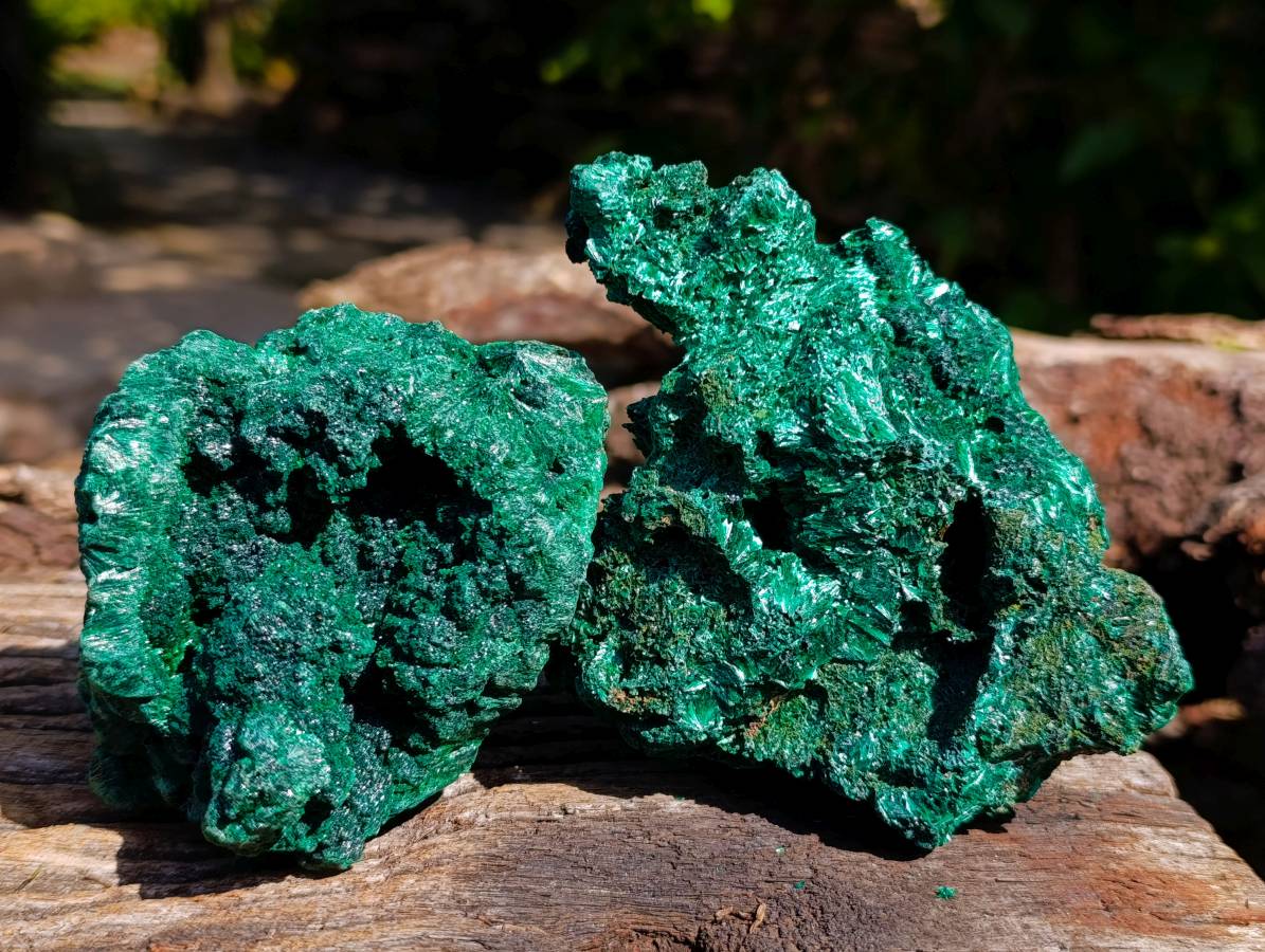 Natural Silky Malachite Specimens x 3 From Kasompe, Congo - Toprock Gemstones and Minerals 