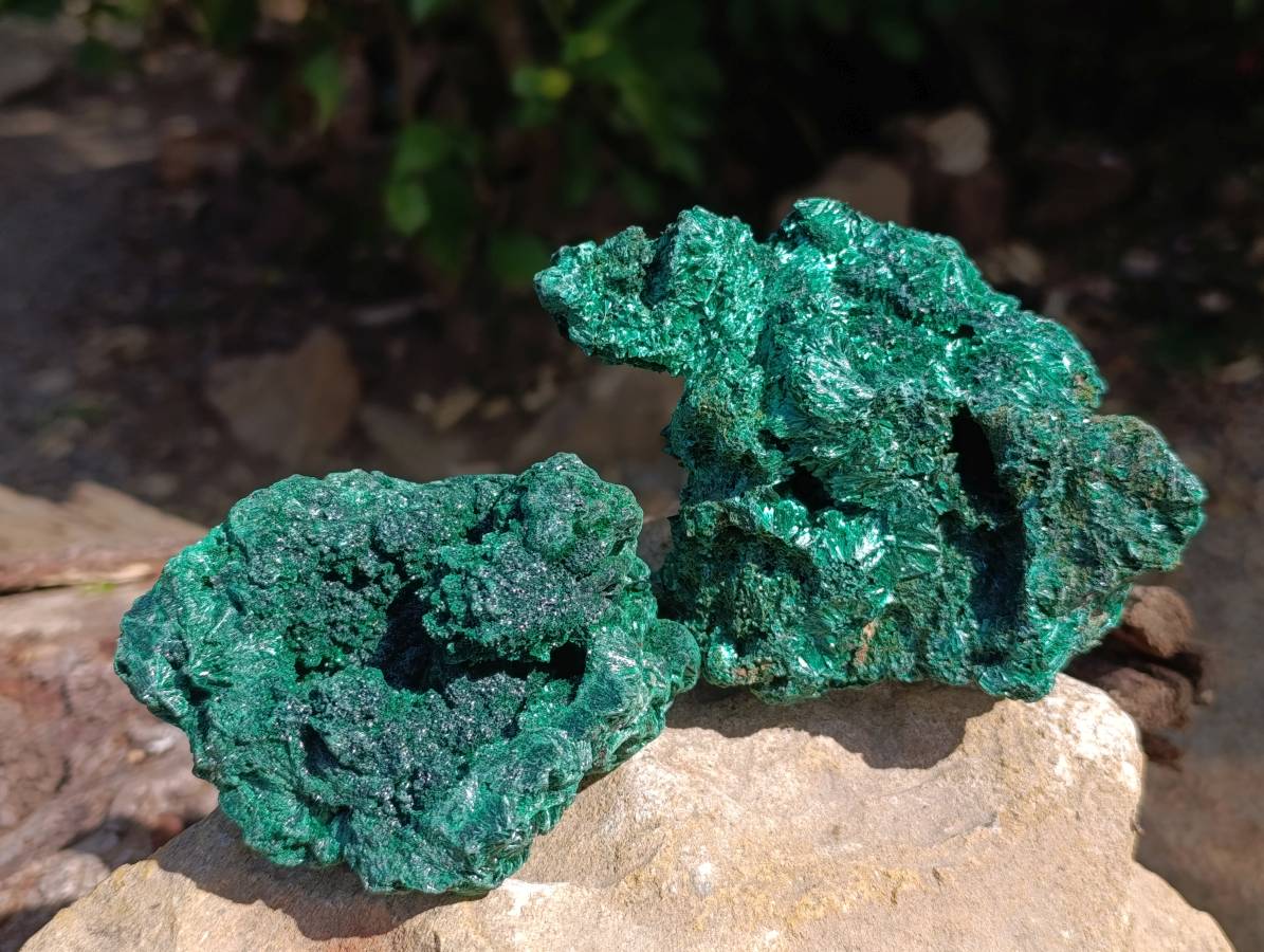 Natural Silky Malachite Specimens x 3 From Kasompe, Congo - Toprock Gemstones and Minerals 