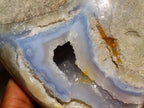 Polished Blue Lace Agate Standing Free Forms x 2 From Nsanje, Malawi - Toprock Gemstones and Minerals 