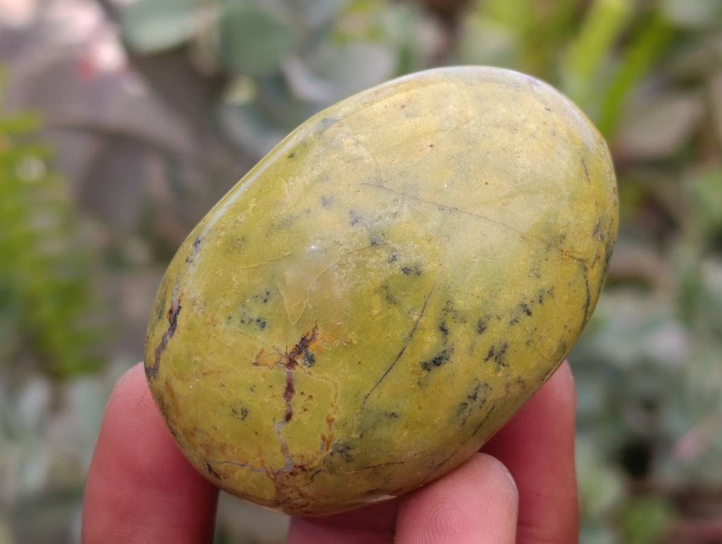 Polished Green Opal Palm Stones x 12 From Antsirabe, Madagascar - Toprock Gemstones and Minerals 