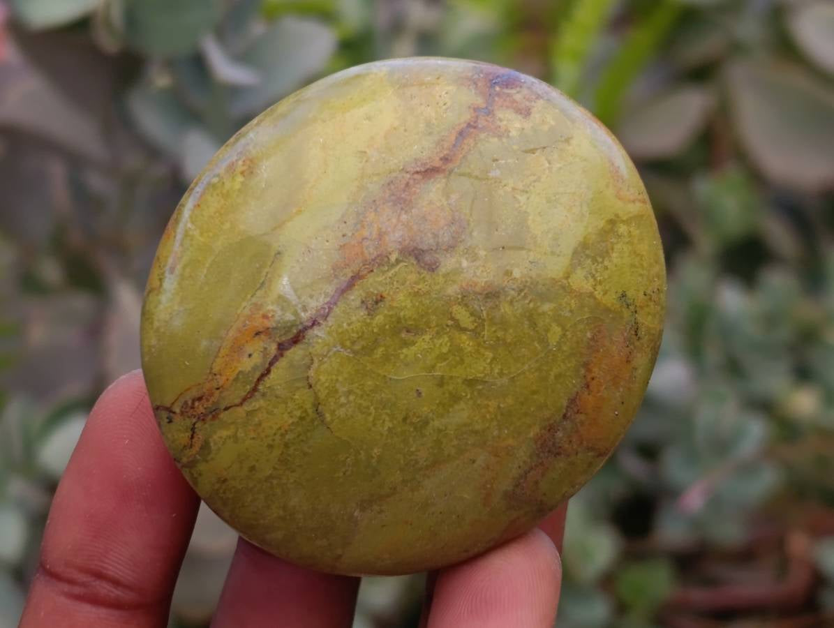 Polished Green Opal Palm Stones x 12 From Antsirabe, Madagascar - Toprock Gemstones and Minerals 