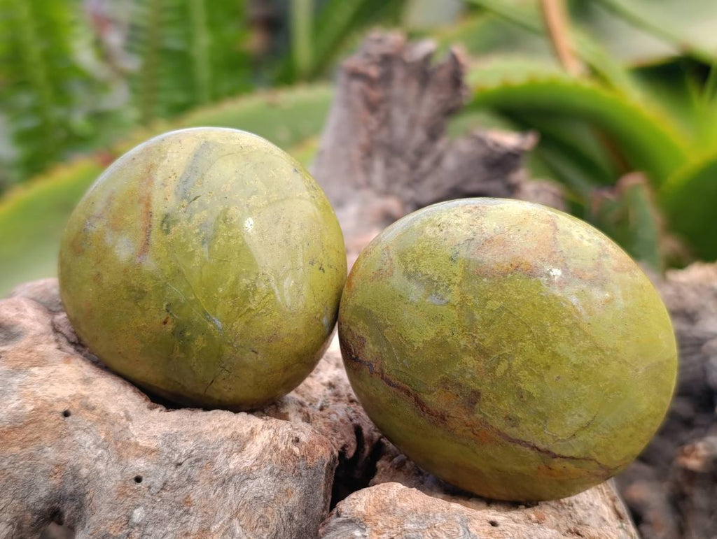 Polished Green Opal Palm Stones x 12 From Antsirabe, Madagascar - Toprock Gemstones and Minerals 