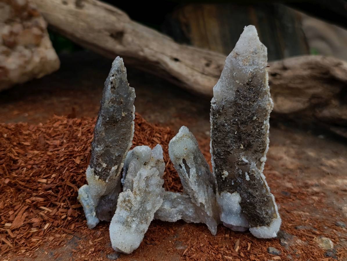 Natural Drusy Quartz Coated Calcite Pseudomorph Specimens x 12 From Alberts Mountain, Lesotho - Toprock Gemstones and Minerals 