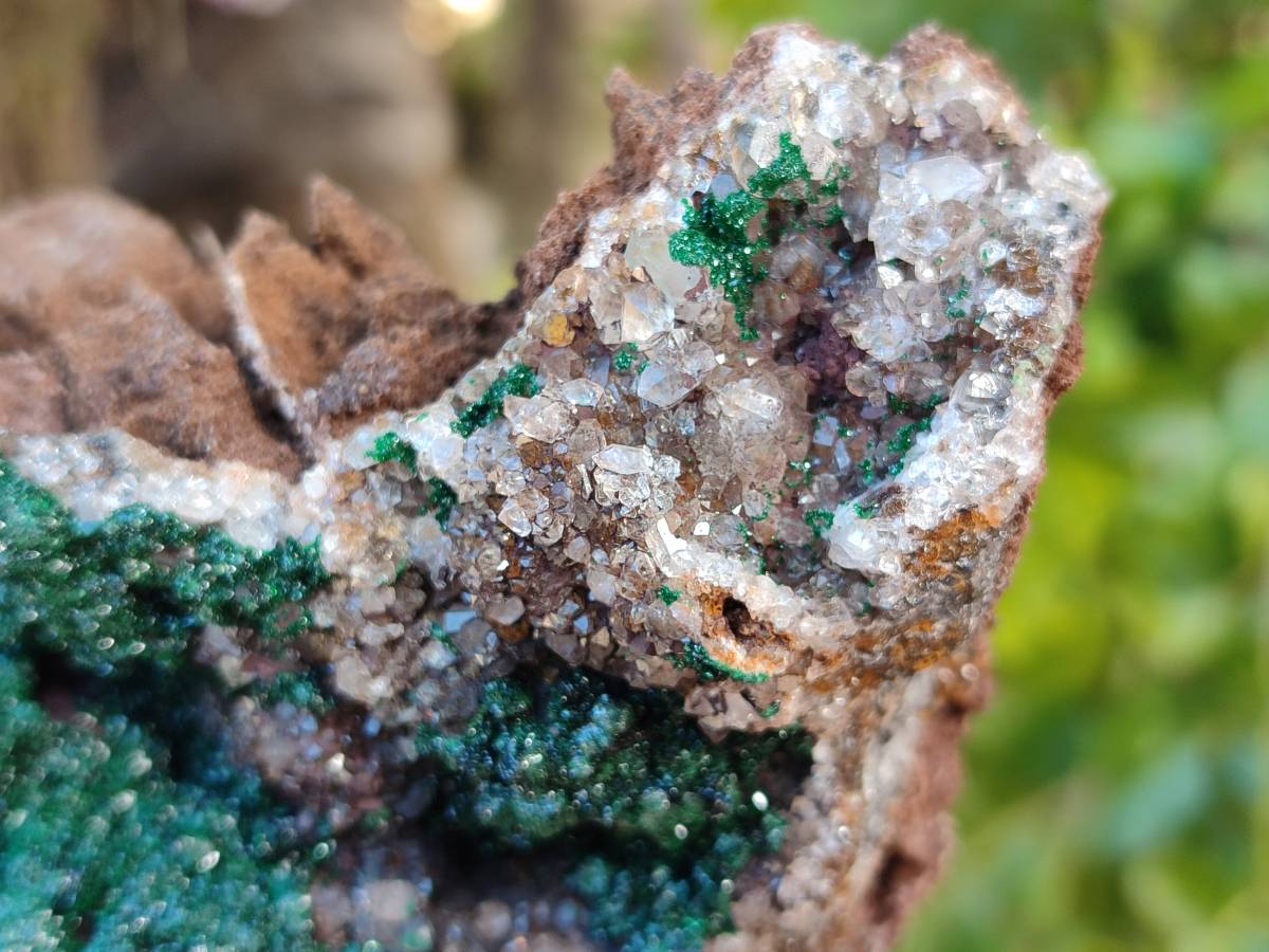 Natural Crystalline Ball Malachite and Drusy Quartz On Dolomite Matrix Specimens x 2 From Kambove, Congo - Toprock Gemstones and Minerals 
