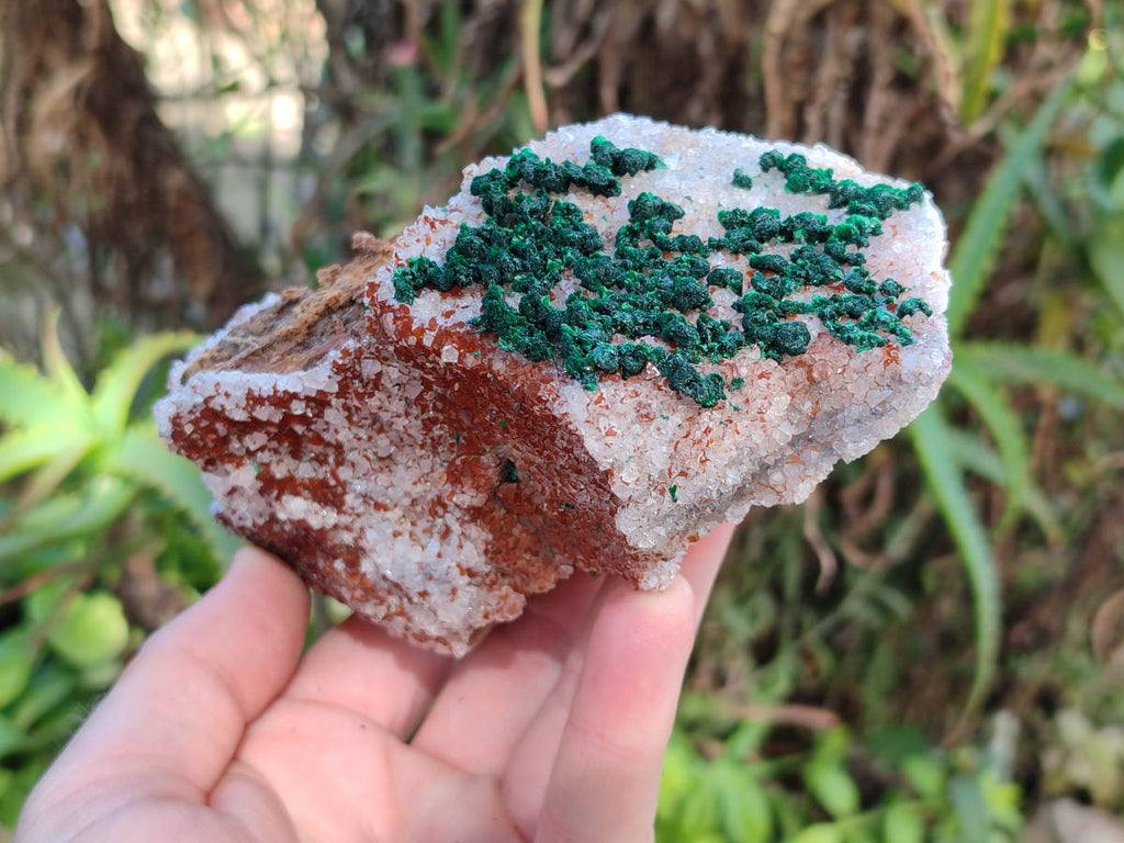 Natural Crystalline Ball Malachite and Drusy Quartz On Dolomite Matrix Specimens x 2 From Kambove, Congo - Toprock Gemstones and Minerals 
