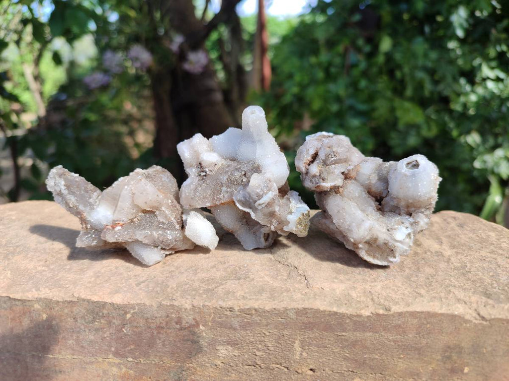 Natural Drusy Quartz Coated Calcite Pseudomorph Specimens x 12 From Alberts Mountain, Lesotho - Toprock Gemstones and Minerals 