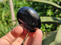 Polished Black Tourmaline Palm Stones x 12 From Madagascar - Toprock Gemstones and Minerals 