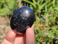 Polished Black Tourmaline Palm Stones x 12 From Madagascar - Toprock Gemstones and Minerals 