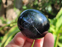 Polished Black Tourmaline Palm Stones x 12 From Madagascar - Toprock Gemstones and Minerals 
