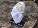 Polished Blue Lace Agate Standing Free Forms x 2 From Nsanje, Malawi - Toprock Gemstones and Minerals 