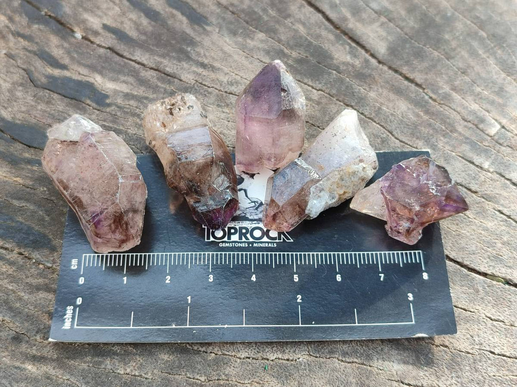 Natural Window Amethyst Crystals x 35 From Chiredzi, Zimbabwe - Toprock Gemstones and Minerals 